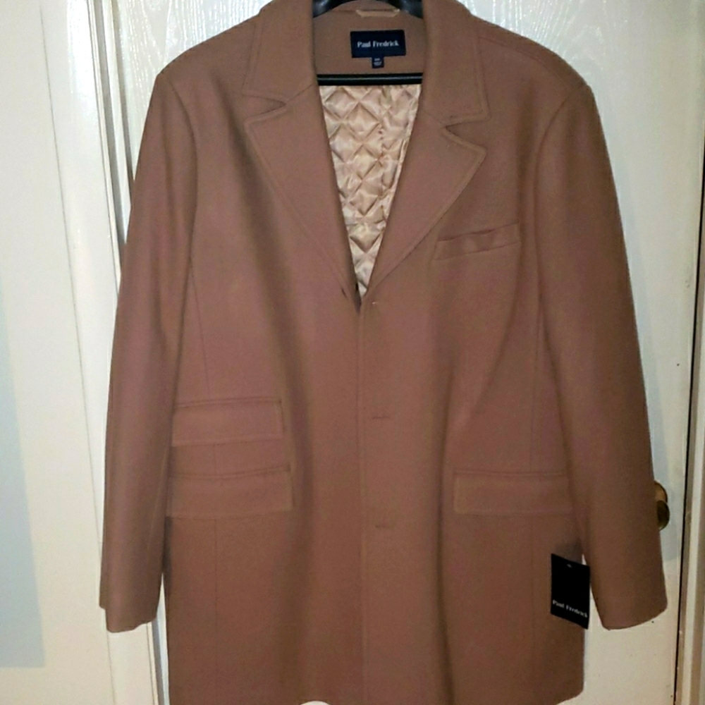 New Paul Frederick camel wool coat